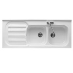 GALAS - LAVELLO DA INCASSO IN CERAMICA CON 2 VASCHETTE