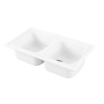 GALAS - LAVELLO DA INCASSO IN CERAMICA 2 VASCHE GENIUS 86X50