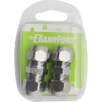 FAIDF - 2 PZ RACCORDI DIRITTI DOPPI CON DADI CONICI CROMATI BLISTER