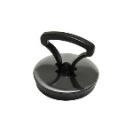 DIANHIDRO - TAPPO GOMMA NERA CON MANIGLIA E ROSETTA CROMATA