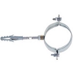 OTER - COLLARE TONDO ACCIAIO ZINC. C/PERNO E TASSELLO P/FISSAGGIO TUBI PLUV.