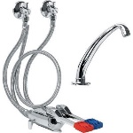 IDRAL - KIT RUBINETTO PEDALE 2 VIE ESTERNO A PAVIMENTO