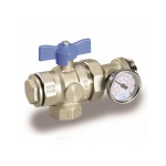 ATON - VALVOLA A SFERA NICHELATA DIRITTA E SQUADRA C/TERMOSTATO