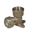 TIEMM - GOMITO CON FLANGIA PER RAME CON OGIVA TEFLON TIEMME