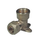 TIEMM - GOMITO A 90Â° FEMMINA CON FLANGIA PER TUBO COBRA-PEX