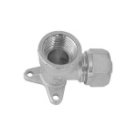 FAIDF - RACCORDO CURVO FEMMINA CON FLANGIA A 3 FORI TIEMME PER MULTISTRATO