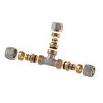 TDMB - RACCORDO A TEE 2 PZ ASSEMBLATO A COMPRESSIONE P/MULTISTRATO