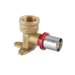 TDMB - RACCORDO GOMITO FEMMINA A STAFFA A PRESSARE PER MULTISTRATO