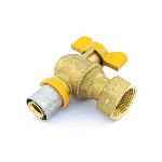 TIEMM - VALVOLA A SFERA PER MULTISTRATO GAS A SQUADRA CON LEVA E GIRELLO FOLLE