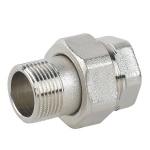 CAVAL - RACCORDO DIRITTO 3 PZ MF SEDE PIANA IN OTTONE NICHELATO C/GUARNIZIONE