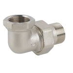 CAVAL - RACCORDO CURVO IN 3 PZ MF SEDE PIANA IN OTTONE NICHELATO C/GUARNIZIONE