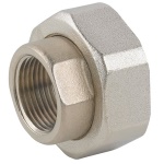 CAVAL - RACCORDO IN 2 PZ FF PER POMPA IN OTTONE NICHELATO CON GUARNIZIONE