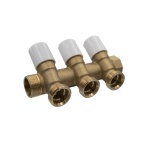 TDMB  COLLETTORE DI DISTRIBUZIONE CON VITONI DI CHIUSURA 3/4 EUROCONO 1 x 3/4 3 Vie