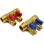 TIEMM - COLLETTORE NINO GIALLO C/VALVOLA A SFERA DA 3/4 x 16   2 VIE