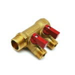 TIEMM COLLETTORE NINO 2 VIE CON VALVOLE A SFERA 3/4 x 1/2 2 vie Rosso