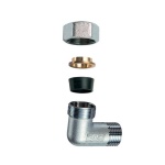 FAR - GOMITO MASCHIO CROMATO C/MONOCONO IN GOMMA PER RAME