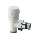 S.F. - VALVOLA D'ARREDO A SQUADRA TERMOSTATIZZABILE BIANCO-CROMO