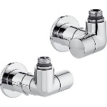 CALEF - VALVOLA TERMOSTATIZZABILE + DETENTORE DOPPIA SQUADRA CROMO  VERSIONE S