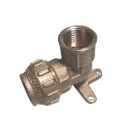 TIEMM - RACCORDO A GOMITO FEMMINA IN OTTONE CON FLANGIA