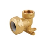 CAVAL - GOMITO FEMMINA CON FLANGIA IN OTTONE PER TUBO PE