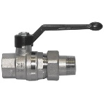 BUGAT - VALVOLA A SFERA PER COLLETTORE MF CON BOCCHETTONE E LEVA