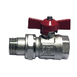 ITAP - VALVOLA A SFERA MF CON BOCCHETTONE E FARFALLA LEVA ROSSA
