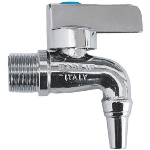 ENOLG - RUBINETTO A SFERA CURVO PER BOTTI CROMATO LUCIDO