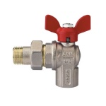 RB 354-R4625-05 VALVOLA A SFERA A SQUADRA PER COLLETTORI CON FARFALLA ALLUMINIO ROSSA