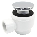 VALSI - PILETTA SIFOIDE PER DOCCIA ATTACCO UNIVERSALE CROMATA PIASTRA ABS D.40