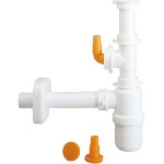 LIRA - SIFONE A BOTTIGLIA PER LAVELLO 1V CON ATTACCO LAVASTOVIGLIE ORIZZ