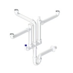 DIANHIDRO - SIFONE A 3 VIE CON DOPPIO ATTACCO LAVASTOVIGLIE