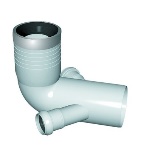 NICOL 371-RCWP2-09050 CURVA WC PROLUNGATA 2 ATTACCHI CON GUARNIZIONE E TAPPO