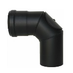 DIANKAMIN - CURVA ISPEZIONABILE CON PORTELLO PELLET SMALTATO