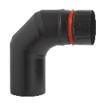 A.L.A - CURVA ECO-PELLET 90Â° SMALTATO NERO