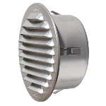 FIRST - GRIGLIA TONDA IN METALLO DA INCASSO CON IMBOCCO IN PLASTICA