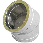 DK 412-C762-080130 CURVA IN ACCIAIO INOX 316L A 45° DOPPIA PARETE