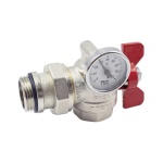 TIEMM - VALVOLA A SFERA A SQUADRA CON TERMOMETRO