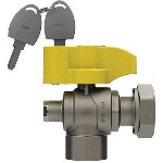 FIV - VALVOLA A SFERA GAS A SQUADRA  CON FARFALLA E SERRATURA FEM. -DADO G.