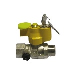 ENOLG - VALVOLA A SFERA GAS MF CON SERRATURA  E PRESA PRESSIONE