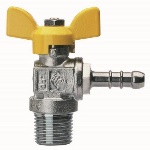 RB - VALVOLA A SFERA PER GAS A SQUADRA FILETTATURA MASCHIO CON PORTAGOMMA