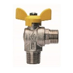 RB - VALVOLA A SFERA PER GAS A SQUADRA, FIL. MASCHIO CON ATT. MASCHIO