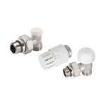 TIEMM - KIT VALVOLA TERMOSTATIZZABILE A SQUADRA TESTA TERMOSTATICA E DETENTORE