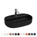 NYMO  LAVABO D'APPOGGIO OVALE CON FORO RUBINETTO INFINITY Tortora Opaco  L. 60 cm