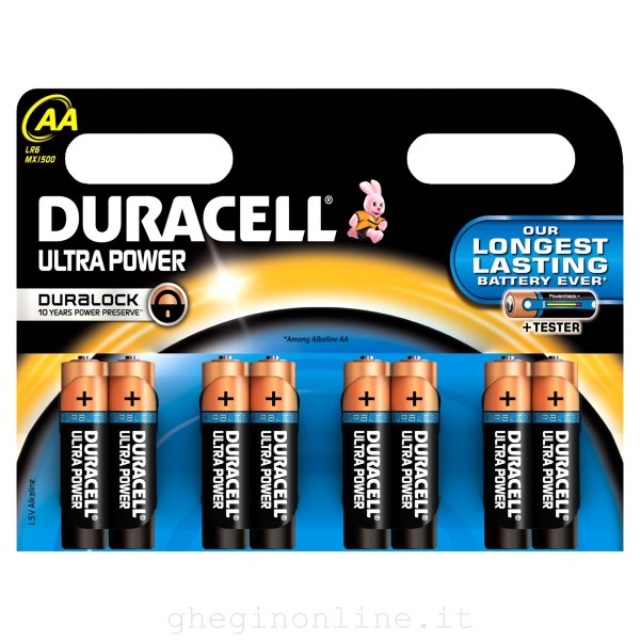5000394002548 Duracell Ultra Power, Batteria monouso, Stilo AA, Alcalino, 1,5 V, 8 pezzo(i), Cilindrico