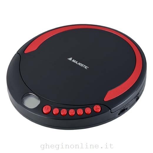 DM-1550 MP3 BKRD New Majestic DM-1550, 186 g, Nero, Rosso, Lettore CD portatile