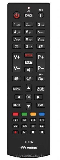 Meliconi TLC06 telecomando IR Wireless TV Pulsanti