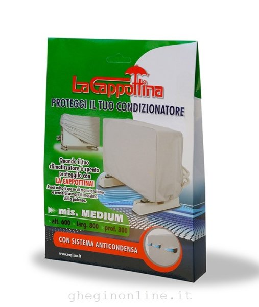 ROGI 2002024 Rogi 2002024, Copertura per climatizzatore, Bianco, PVC, Ogni marca, 800 mm, 300 mm