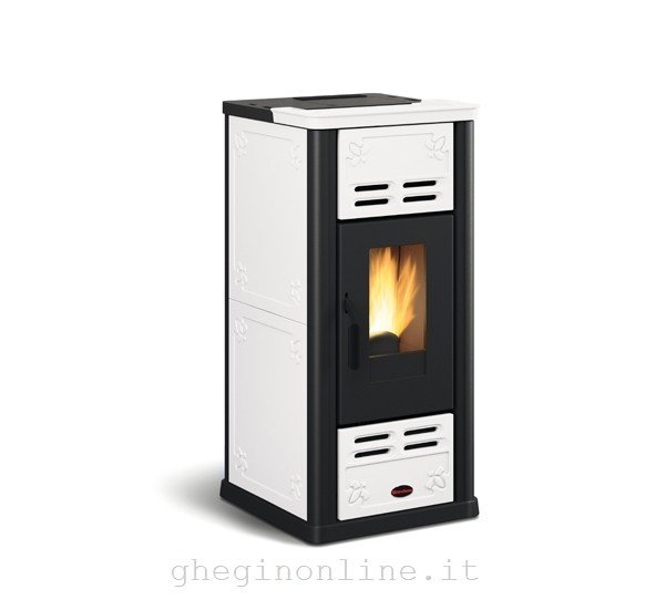 La Nordica Serafina stufa Libera installazione Gas naturale, Pellet Nero, Bianco
