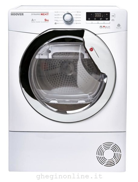HOOVER 31100708 Hoover DNH D913 A2X-S, Libera installazione, Caricamento frontale, Pompa di calore, Bianco, Pulsanti, Manopola, Sinistra