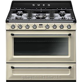 Smeg TRI90P1, Piano cottura, Crema, Pulsanti, Manopola, Frontale, Elettronico, LCD